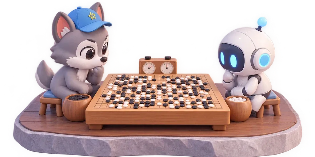 AI Match 19x19 menu card marked “Reviewed by Shin Jinseo”