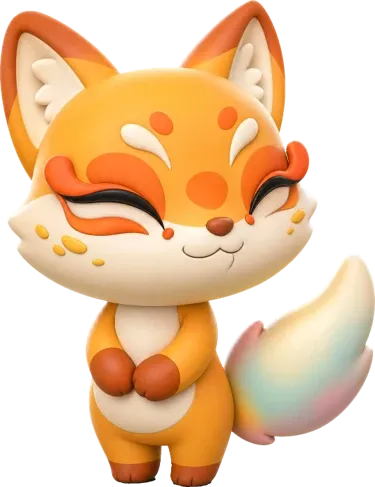 An orange fox pet smiling